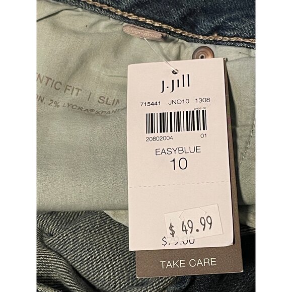 J Jill jeans womens 10 31 x 32 authentic fit slim leg stretch blue new - Picture 7 of 10